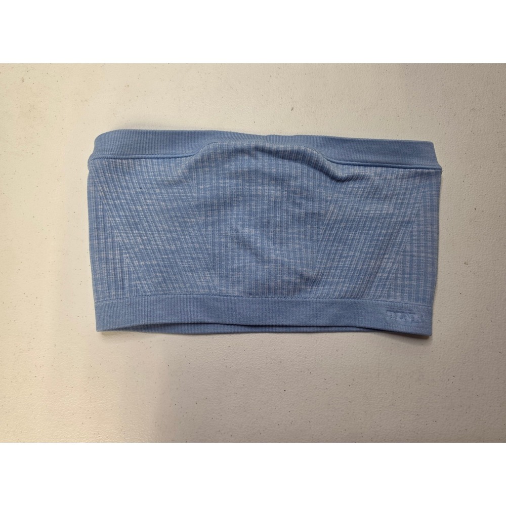 PINK Victoria's Secret Light Blue Ribbed Seamless Bandeau Tube Top Large